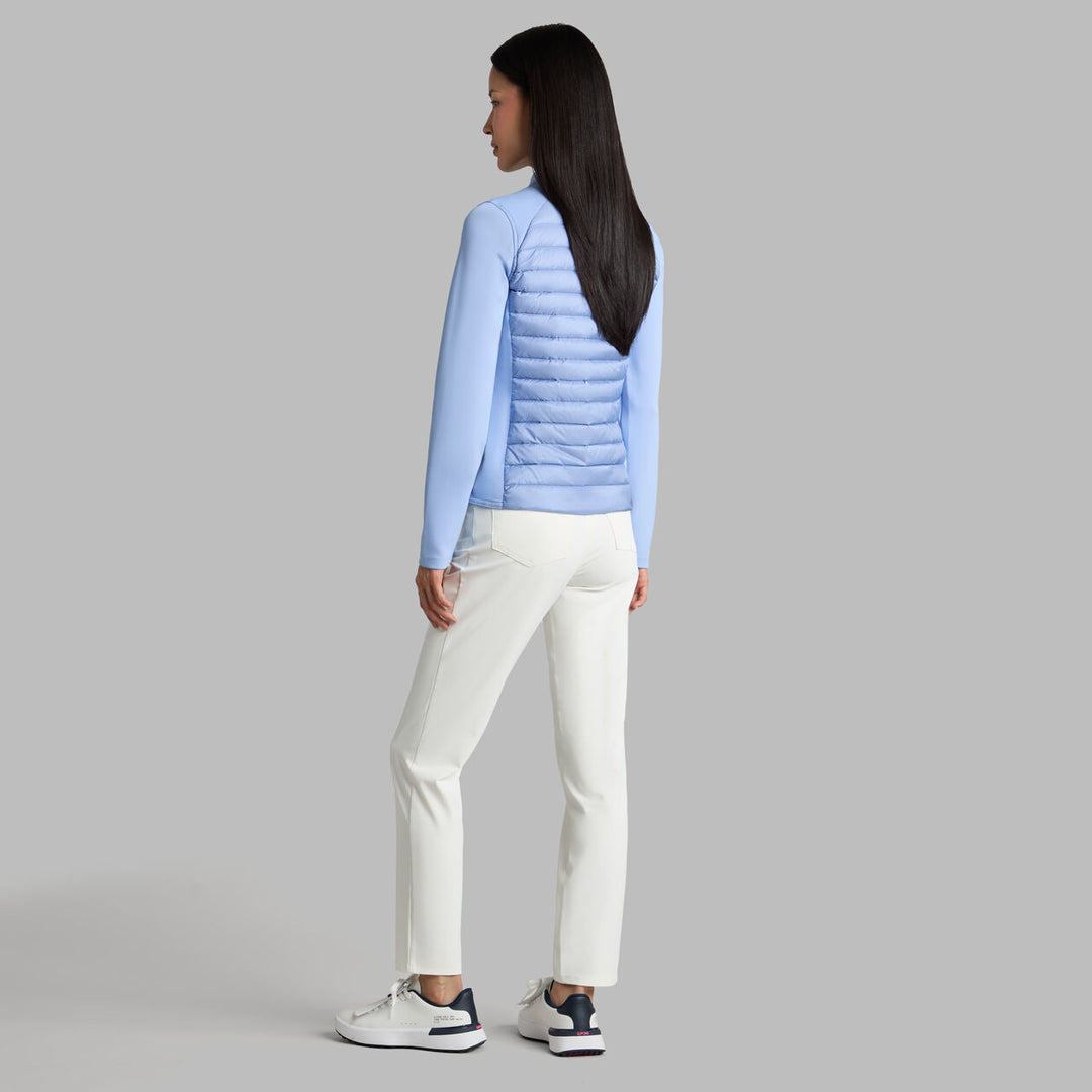G/FORE WOMEN'S V-DOWN QUILTED HYBRID JACKET - WILLOW