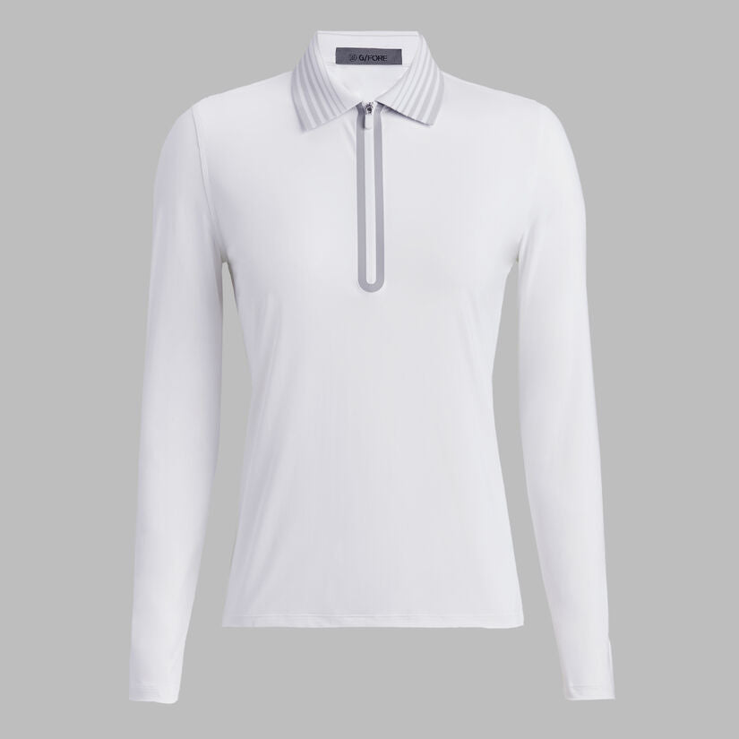 G/FORE WOMENS SILKY TECH NYLON QUARTER ZIP POLO - SNOW