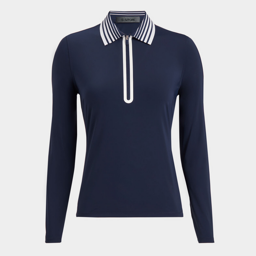 G/FORE WOMEN'S SILKY TECH NYLON QUARTER ZIP POLO - TWILIGHT