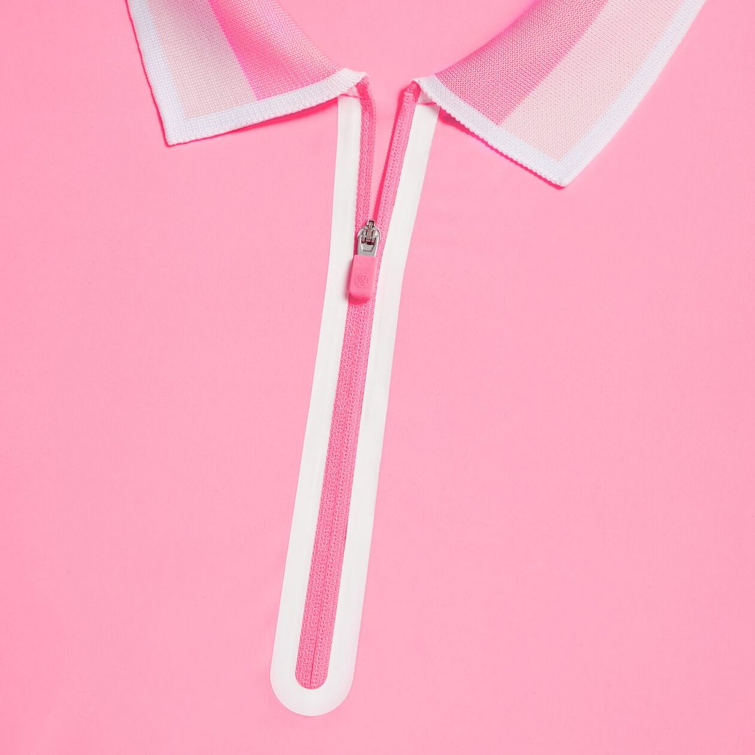 G/FORE WOMENS SILKY TECH NYLON QUARTER ZIP POLO - CANDY