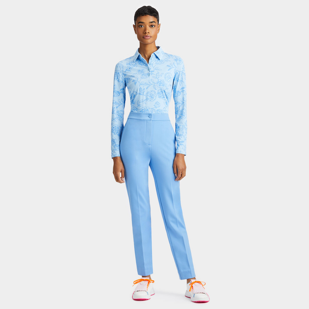 G/FORE WOMEN'S PEONY SILKY TECH NYLON LONG SLEEVE POLO - BAJA