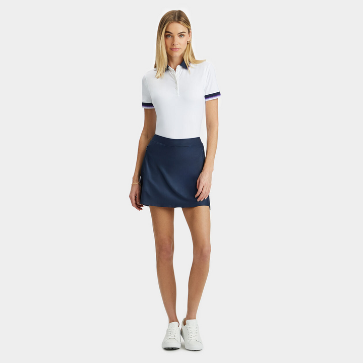 G/FORE WOMEN'S CONTRAST COLLAR SILKY TECH NYLON POLO - SNOW