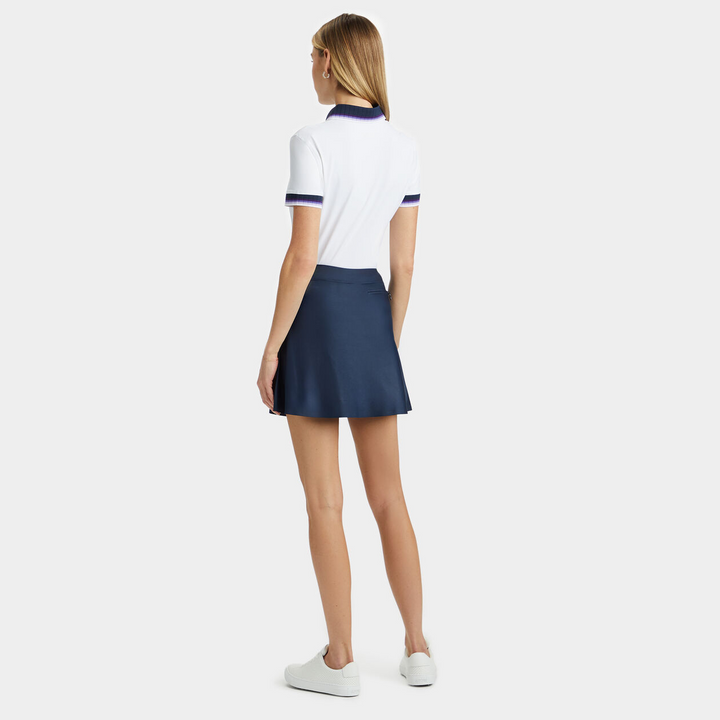 G/FORE WOMEN'S CONTRAST COLLAR SILKY TECH NYLON POLO - SNOW
