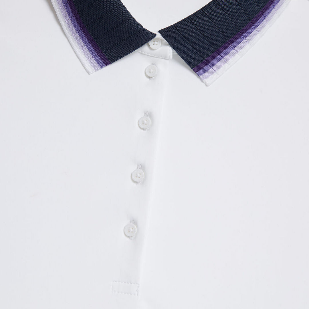 G/FORE WOMEN'S CONTRAST COLLAR SILKY TECH NYLON POLO - SNOW