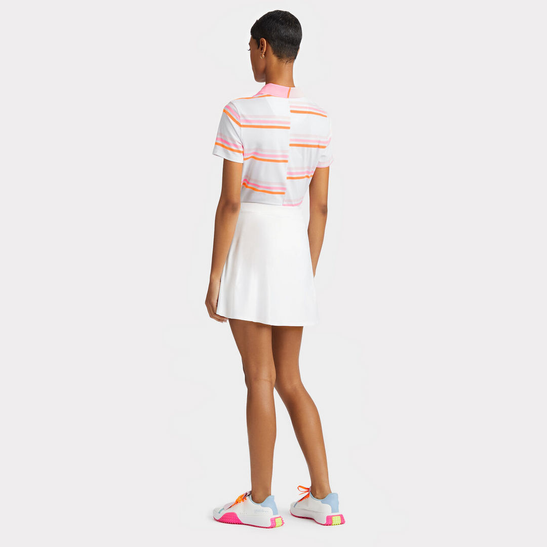 G/FORE WOMENS OFFSET GRADIENT STRIPE TECH JERSEY POLO - BLUSH