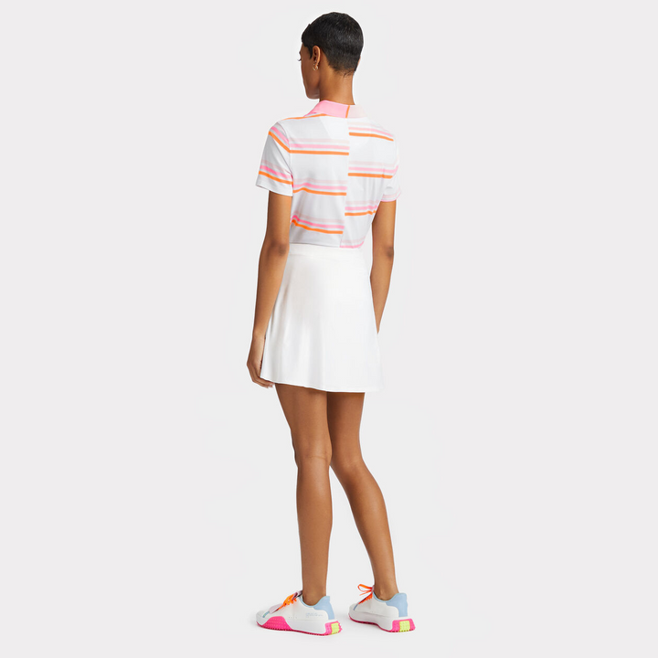 G/FORE WOMENS OFFSET GRADIENT STRIPE TECH JERSEY POLO - BLUSH