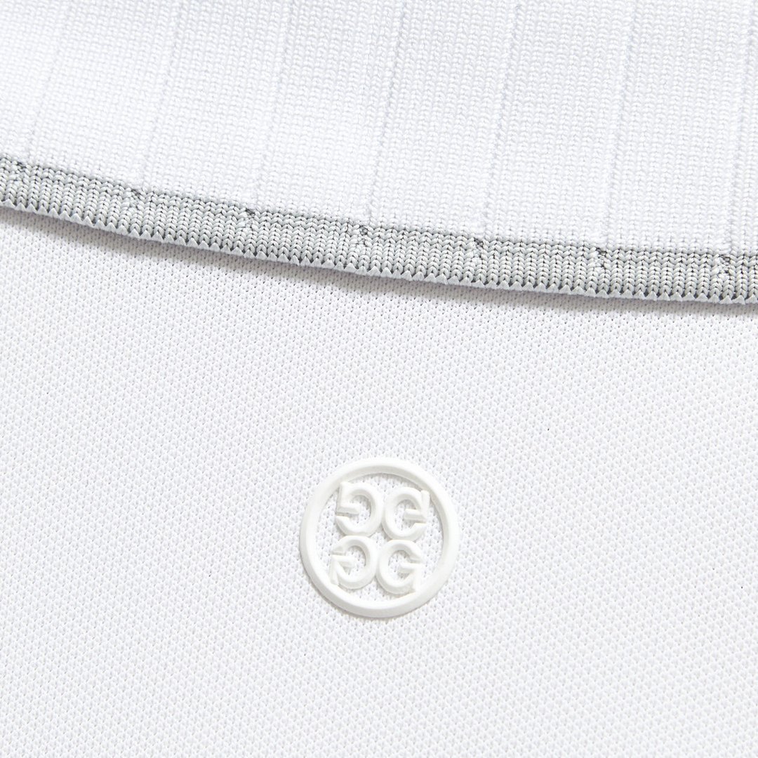 G/FORE WOMENS RIB COLLAR TECH PIQUÉ SLEEVELESS POLO - SNOW