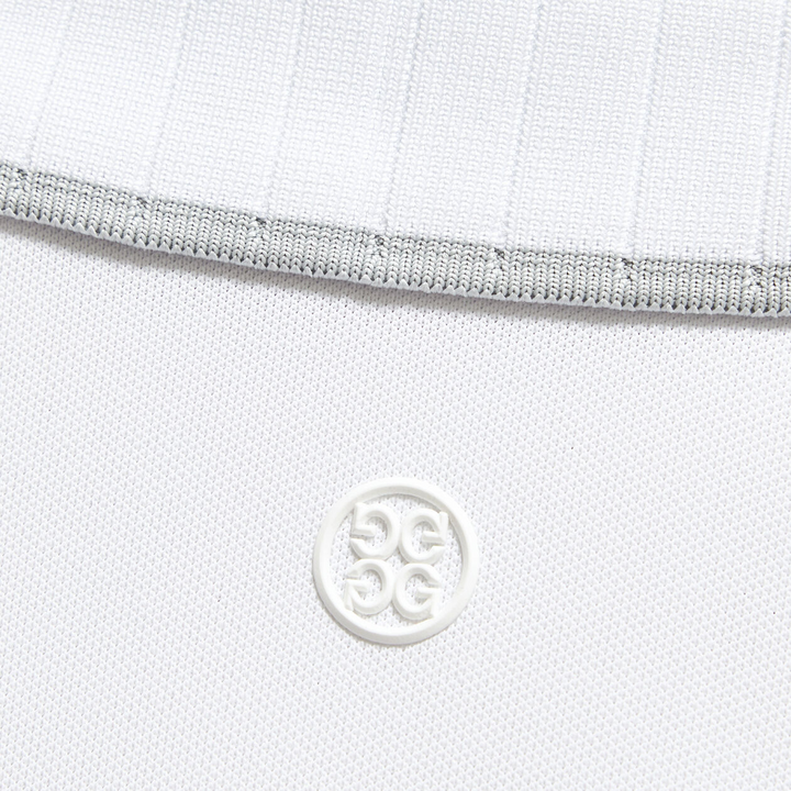 G/FORE WOMENS RIB COLLAR TECH PIQUÉ SLEEVELESS POLO - SNOW
