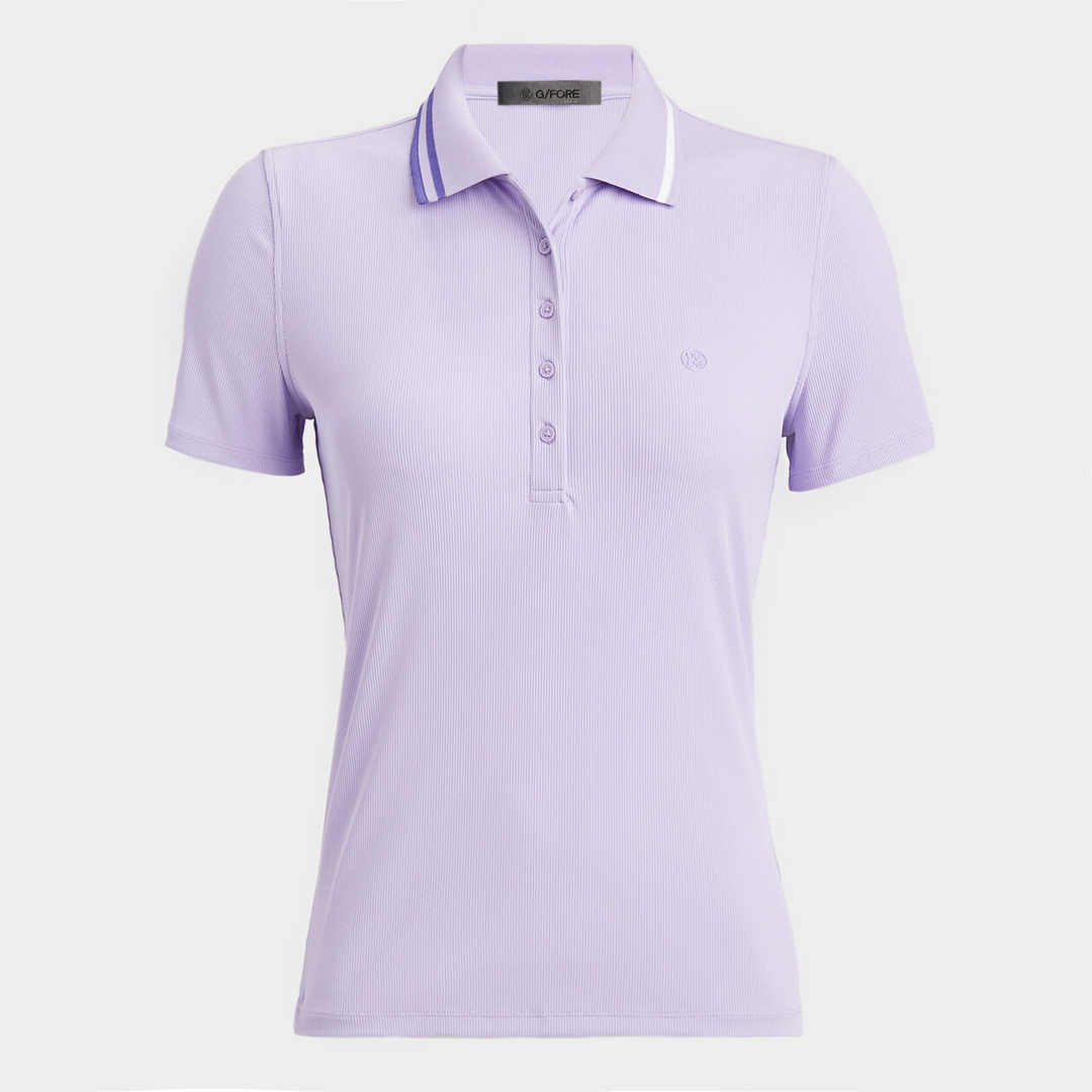 G/FORE WOMEN'S CONTRAST TECH NYLON RIB  POLO - AURA
