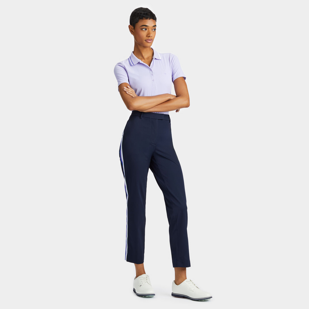 G/FORE WOMEN'S CONTRAST TECH NYLON RIB  POLO - AURA