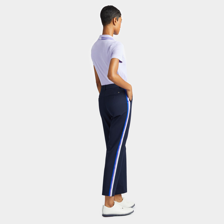 G/FORE WOMEN'S CONTRAST TECH NYLON RIB  POLO - AURA