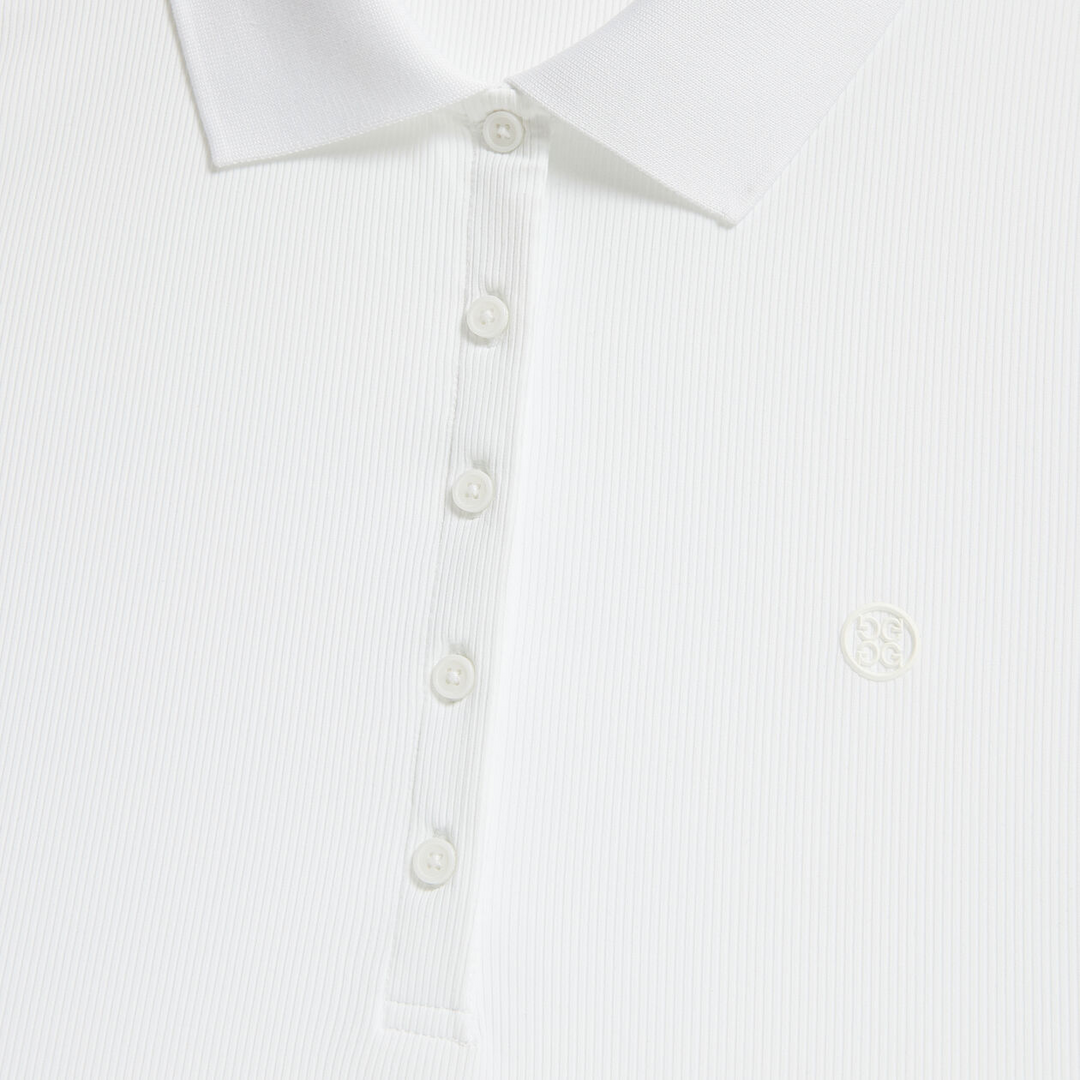 G/FORE WOMEN'S LTD EDITION TECH NYLON RIB LONG SLEEVE POLO - SNOW