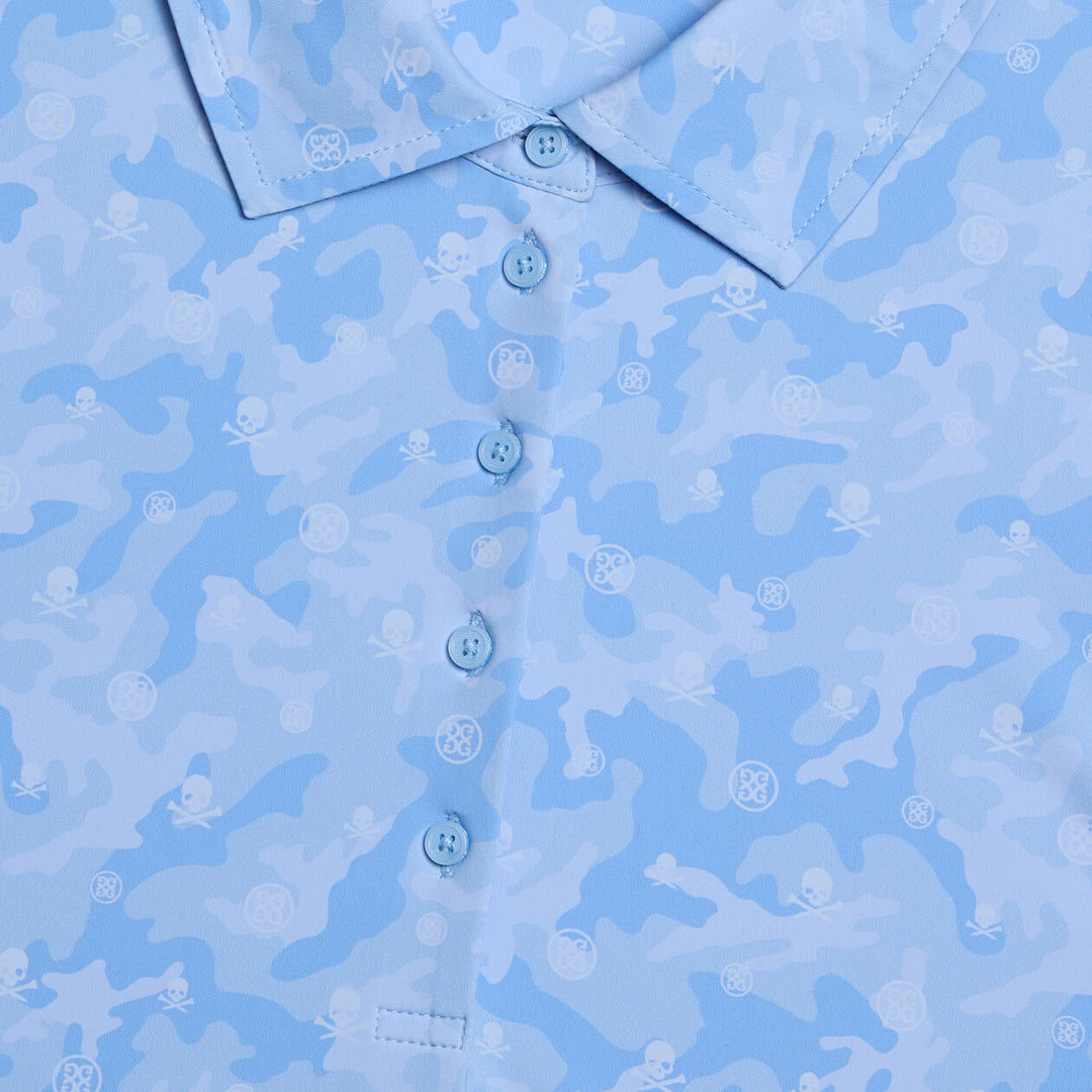 G/FORE WOMENS ICON CAMO SILKY TECH NYLON SLEEVELESS POLO - BAJA