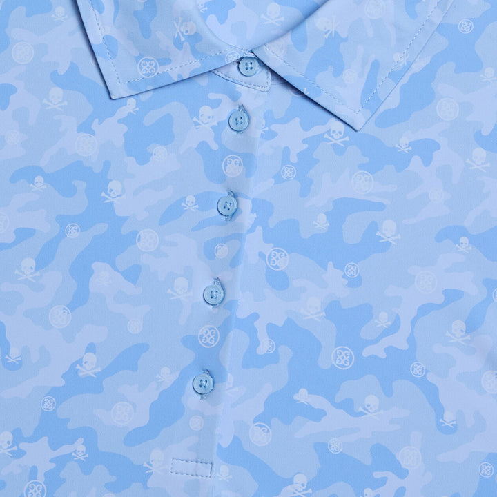 G/FORE WOMENS ICON CAMO SILKY TECH NYLON SLEEVELESS POLO - BAJA