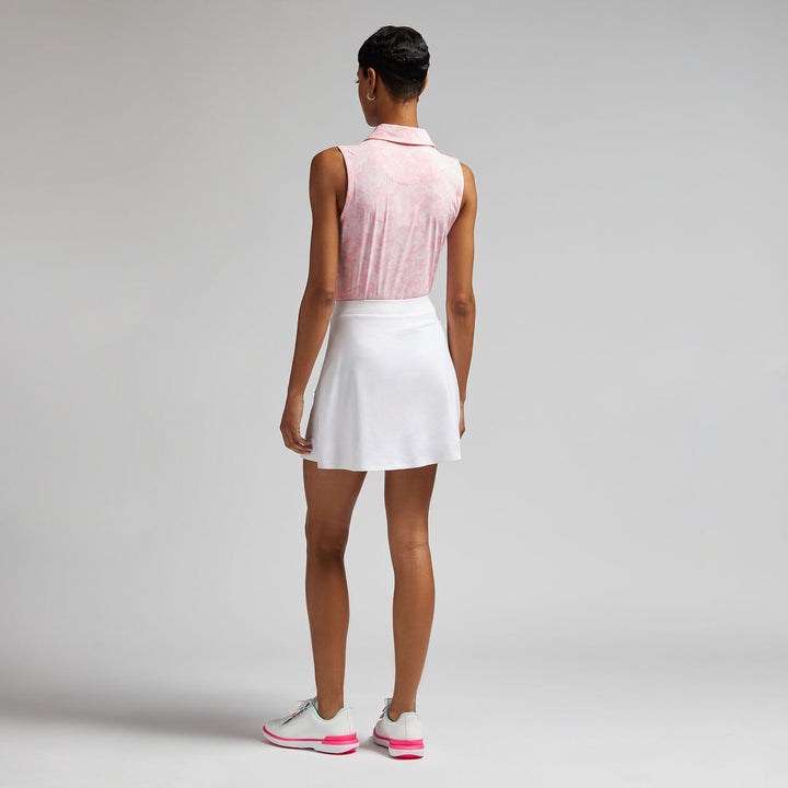 G/FORE WOMENS ICON CAMO SILKY TECH NYLON SLEEVELESS POLO - BLUSH