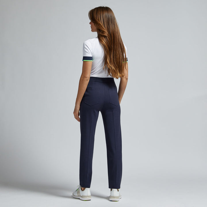 G/FORE WOMENS CONTRAST QUARTER ZIP TECH PIQUÉ POLO - SNOW