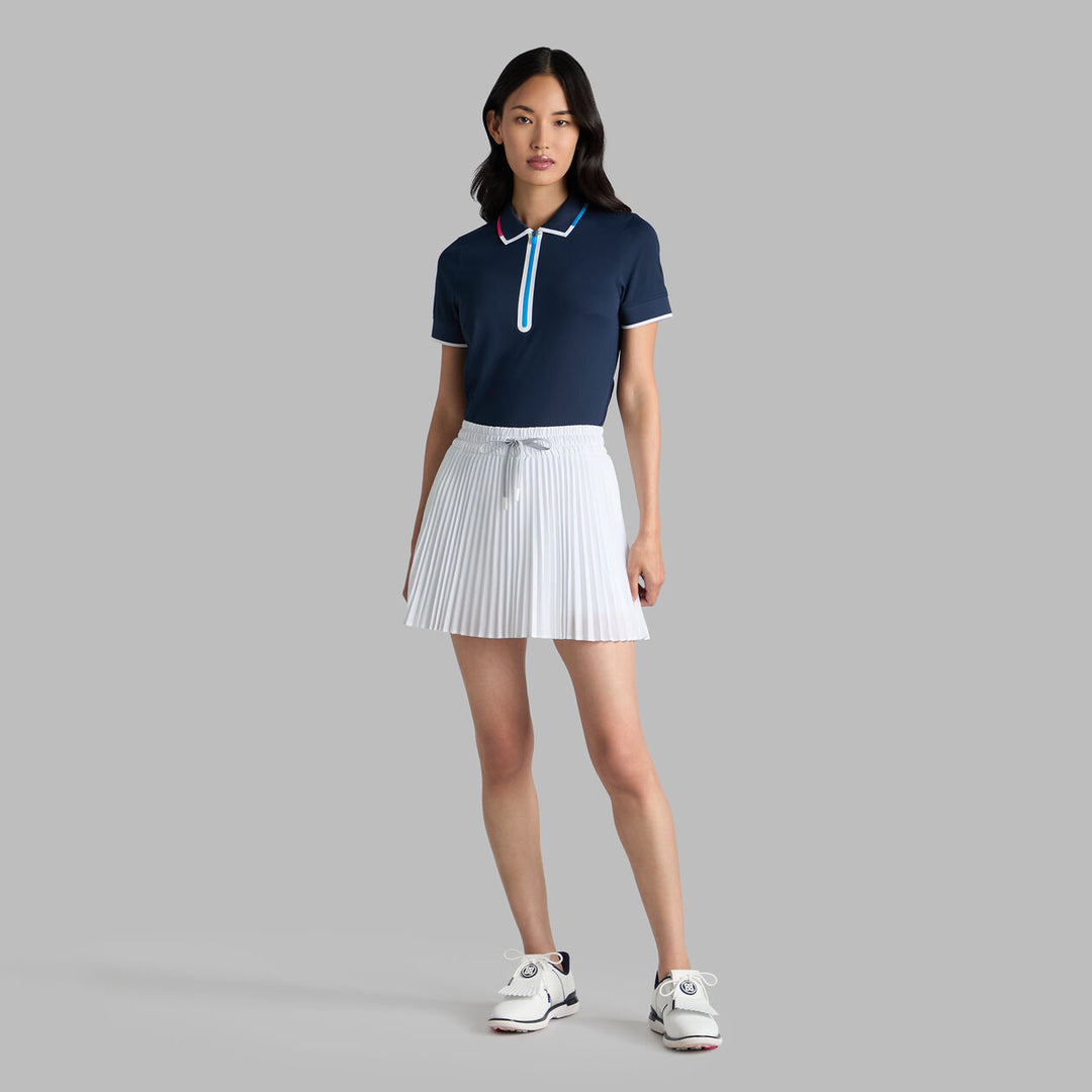 G/FORE WOMENS TECH PIQUÉ QUARTER ZIP PERFORMANCE POLO - TWILIGHT