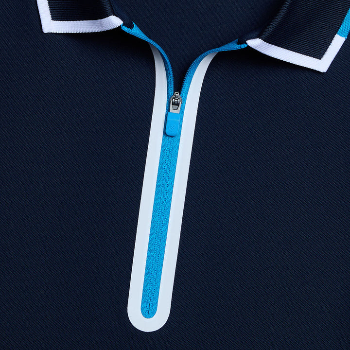 G/FORE WOMENS TECH PIQUÉ QUARTER ZIP PERFORMANCE POLO - TWILIGHT