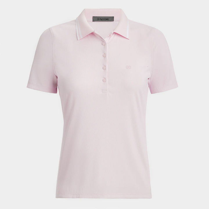 G/FORE WOMENS CONTRAST COLLAR RIBBED TECH NYLON POLO - BLUSH