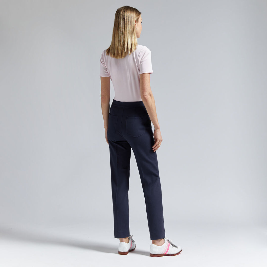 G/FORE WOMENS CONTRAST COLLAR RIBBED TECH NYLON POLO - BLUSH