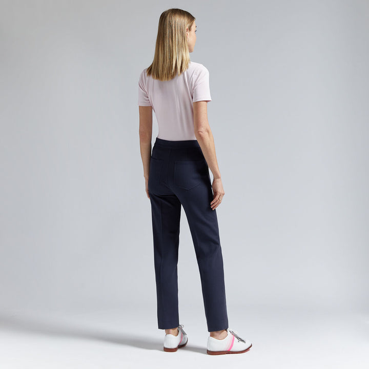 G/FORE WOMENS CONTRAST COLLAR RIBBED TECH NYLON POLO - BLUSH