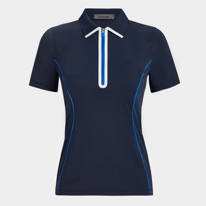 G/FORE WOMENS LIGHTWEIGHT WARP KNIT QUARTER ZIP POLO - TWILIGHT