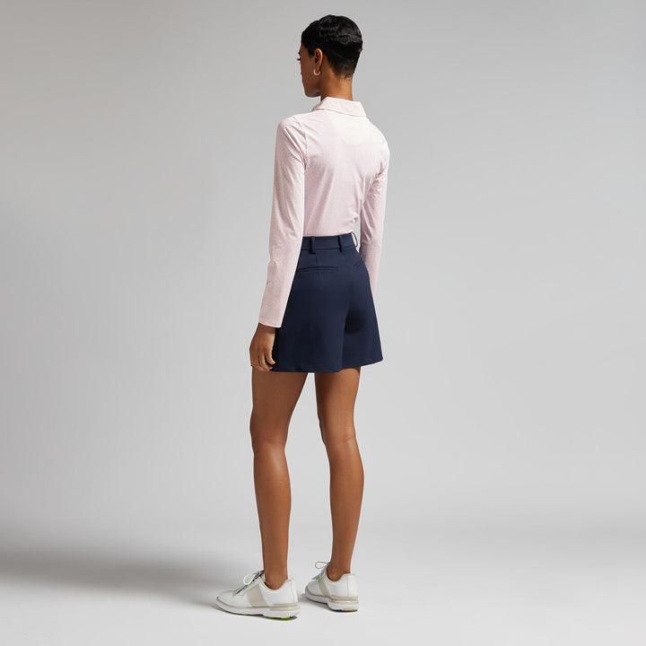 G/FORE WOMENS GARDEN SILKY TECH NYLON LONG SLEEVE POLO - BLUSH