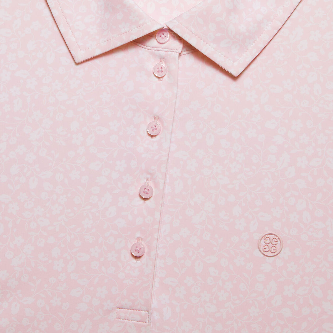 G/FORE WOMENS GARDEN SILKY TECH NYLON LONG SLEEVE POLO - BLUSH