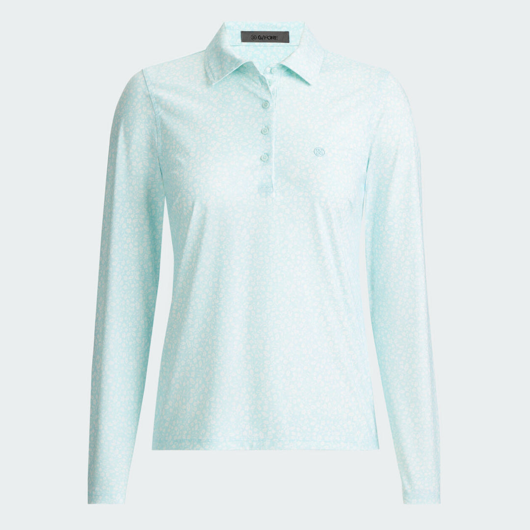 G/FORE WOMENS GARDEN SILKY TECH NYLON LONG SLEEVE POLO - DAYBREAK