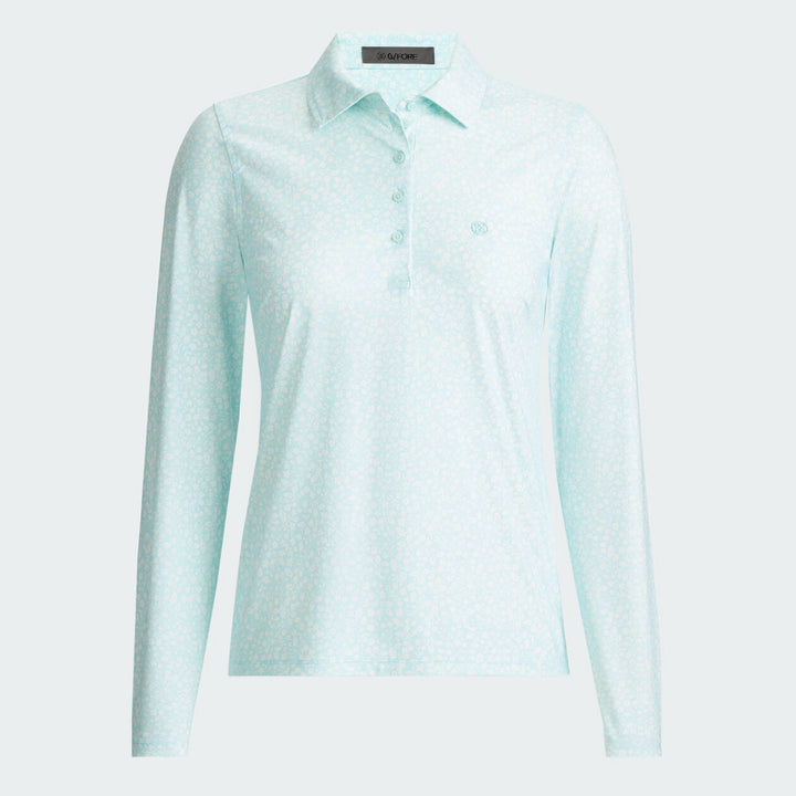 G/FORE WOMENS GARDEN SILKY TECH NYLON LONG SLEEVE POLO - DAYBREAK