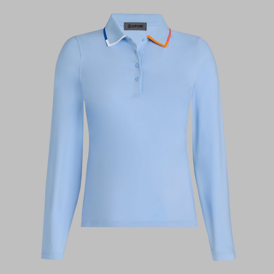 G/FORE WOMENS SILKY TECH NYLON LONG SLEEVE POLO - BAJA