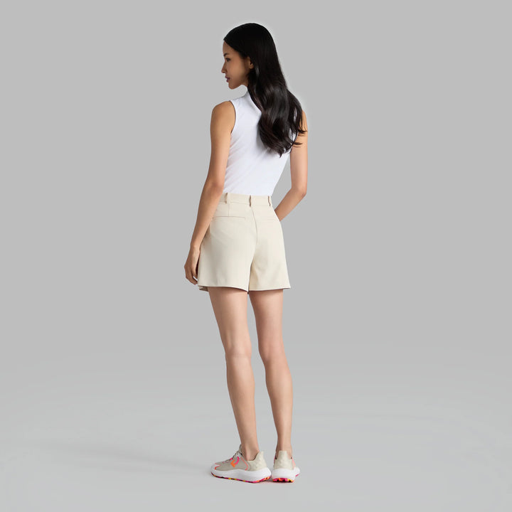 G/FORE WOMENS EMBROIDERED TECH PIQUÉ SLEEVELESS PERFORMANCE POLO - SNOW