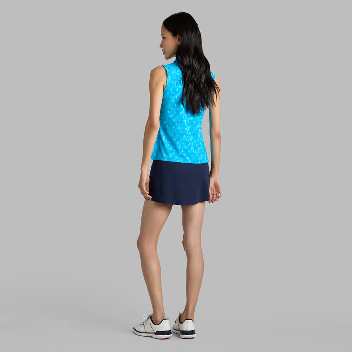 G/FORE WOMENS ICON CAMO SOFT TECH JERSEY SLEEVELESS POLO - VENETIAN