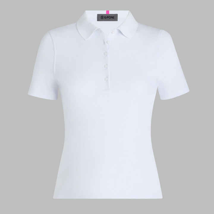 G/FORE WOMENS RIBBED TECH NYLON POLO - SNOW