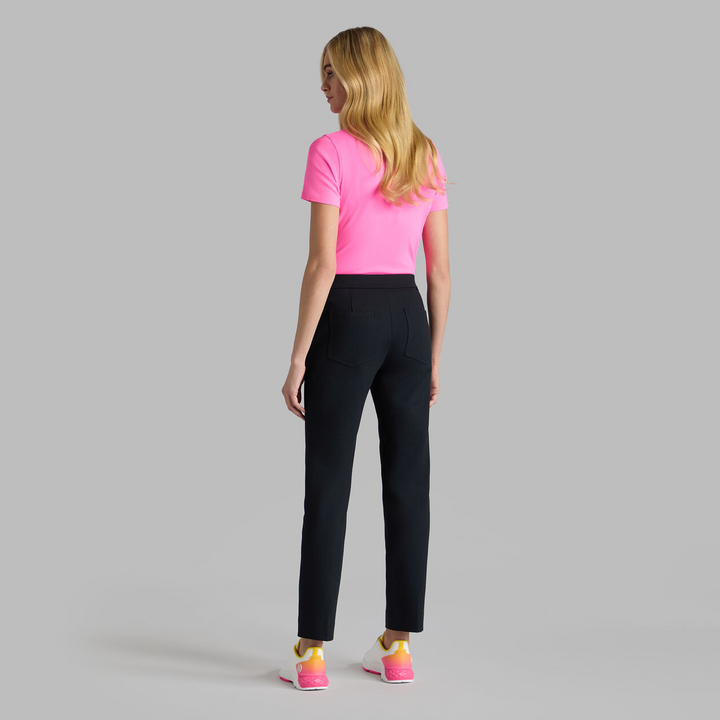 G/FORE WOMENS CONTRAST COLLAR RIBBED TECH NYLON POLO - KNOCKOUT PINK