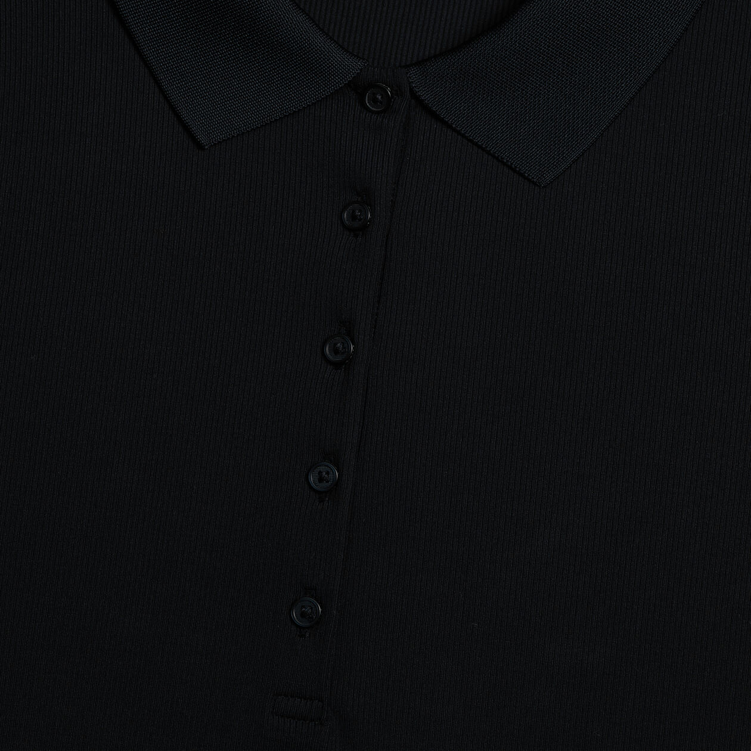 G/FORE WOMENS RIBBED TECH NYLON LONG SLEEVE POLO - ONYX