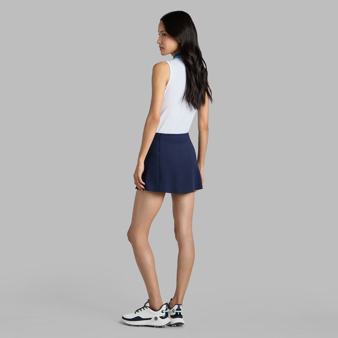 G/FORE WOMENS RIB COLLAR TECH PIQUÉ SLEEVELESS POLO - LISBON