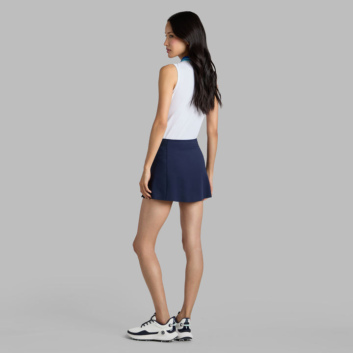 G/FORE WOMENS RIB COLLAR TECH PIQUÉ SLEEVELESS POLO - LISBON