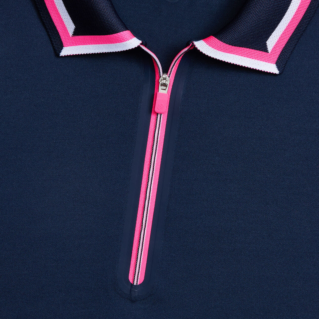 G/FORE WOMENS ALL PLAY TIPPED LONG SLEEVE POLO - TWILIGHT