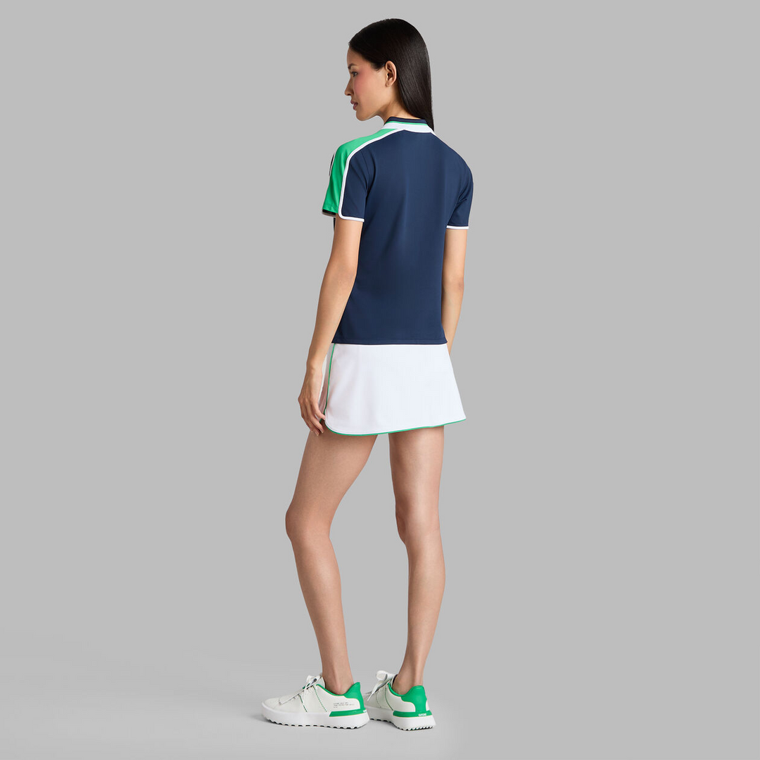 G/FORE WOMEN'S CONTRAST SLEEVE TECH PIQUÉ 1/4 ZIP POLO - TWILIGHT