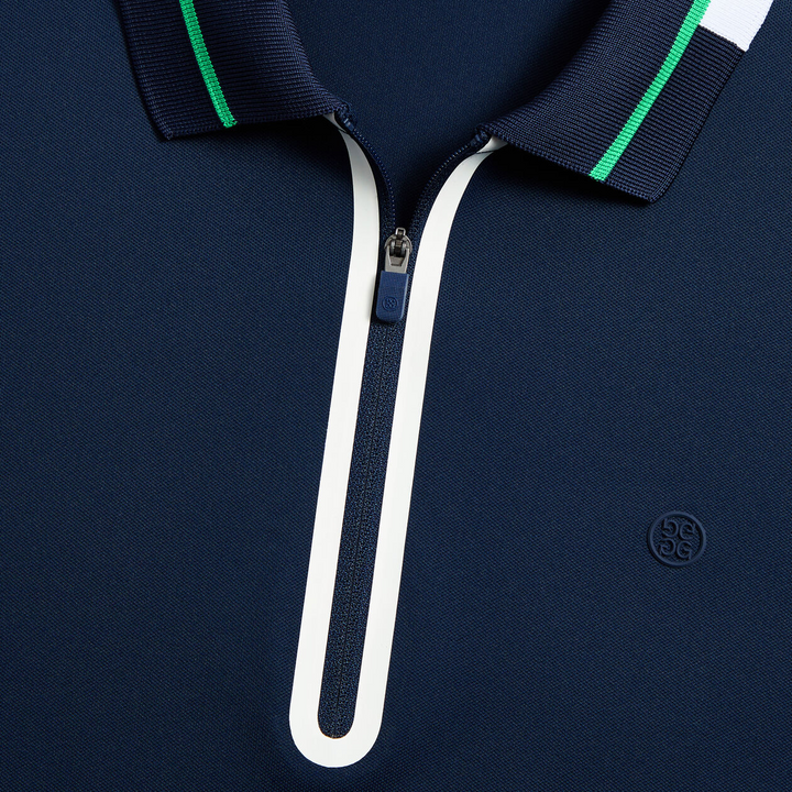 G/FORE WOMEN'S CONTRAST SLEEVE TECH PIQUÉ 1/4 ZIP POLO - TWILIGHT