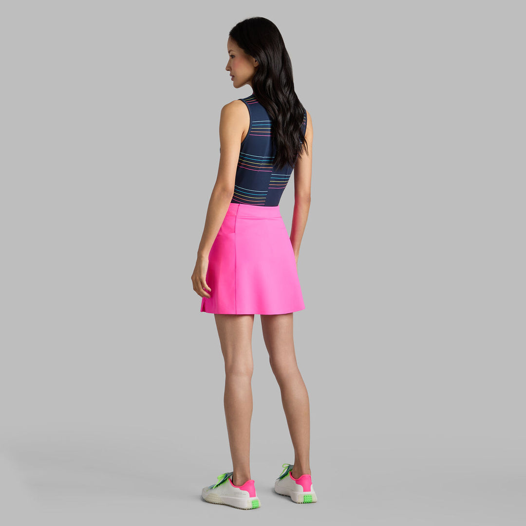 G/FORE WOMENS SPLIT STRIPE TECH PIQUÉ SLEEVELESS POLO - TWILIGHT