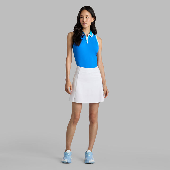 G/FORE WOMENS JOHNNY COLLAR RIBBED TECH SLEEVELESS POLO - LISBON