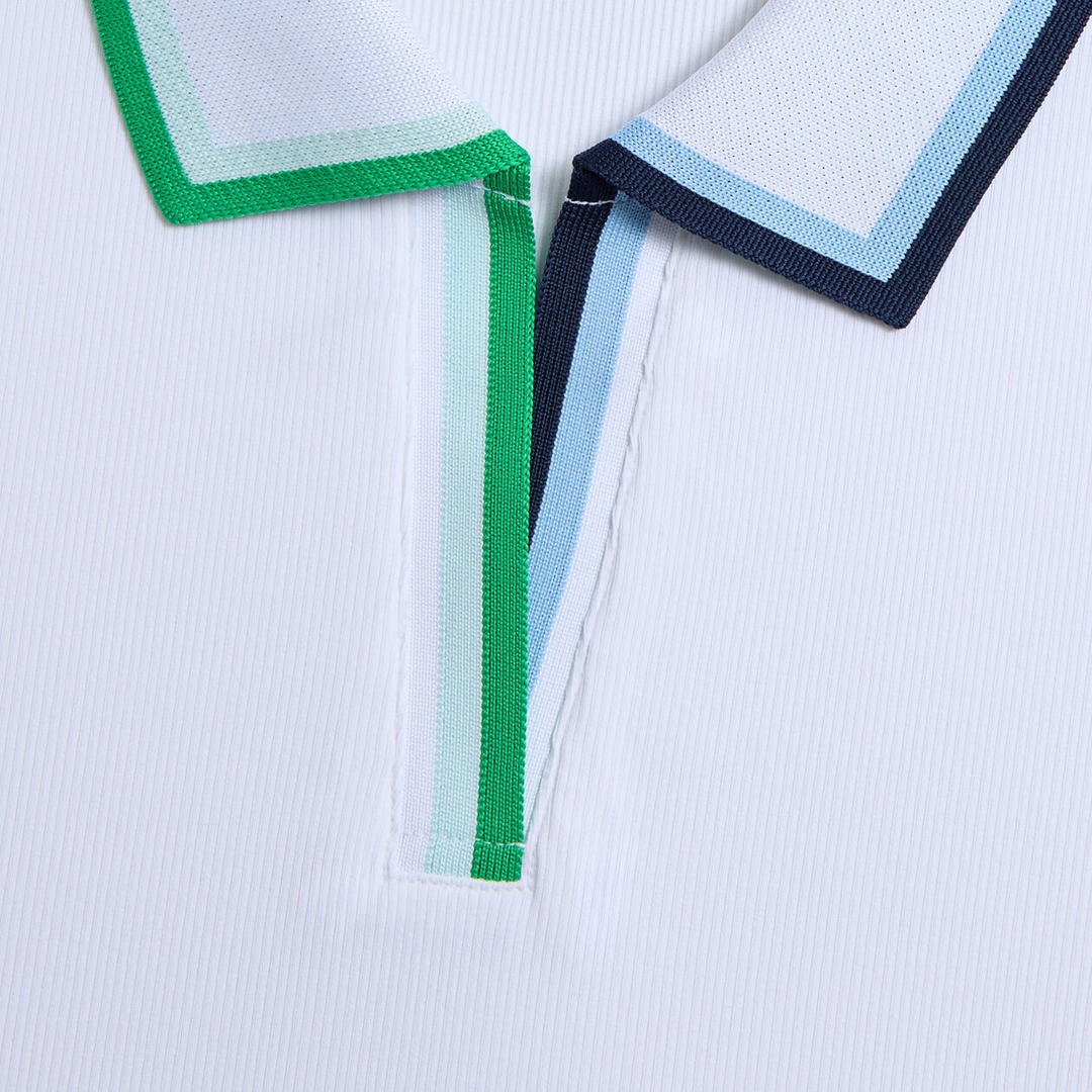 G/FORE WOMENS JOHNNY COLLAR RIBBED TECH POLO - SNOW CLOVER