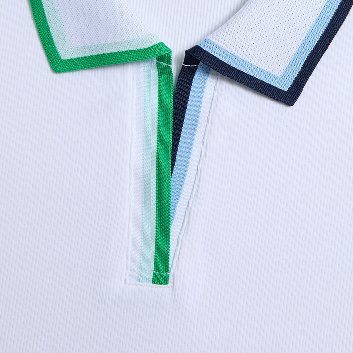 G/FORE WOMENS JOHNNY COLLAR RIBBED TECH POLO - SNOW CLOVER