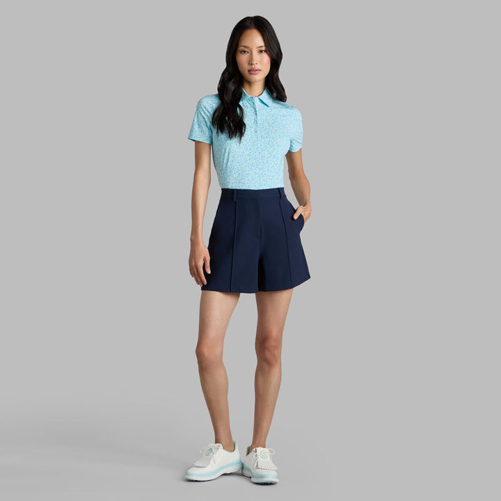 G/FORE WOMENS DITSY FLORAL SILKY TECH NYLON POLO - DAYBREAK