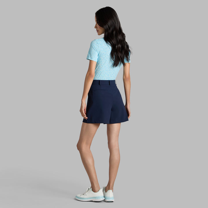 G/FORE WOMENS DITSY FLORAL SILKY TECH NYLON POLO - DAYBREAK