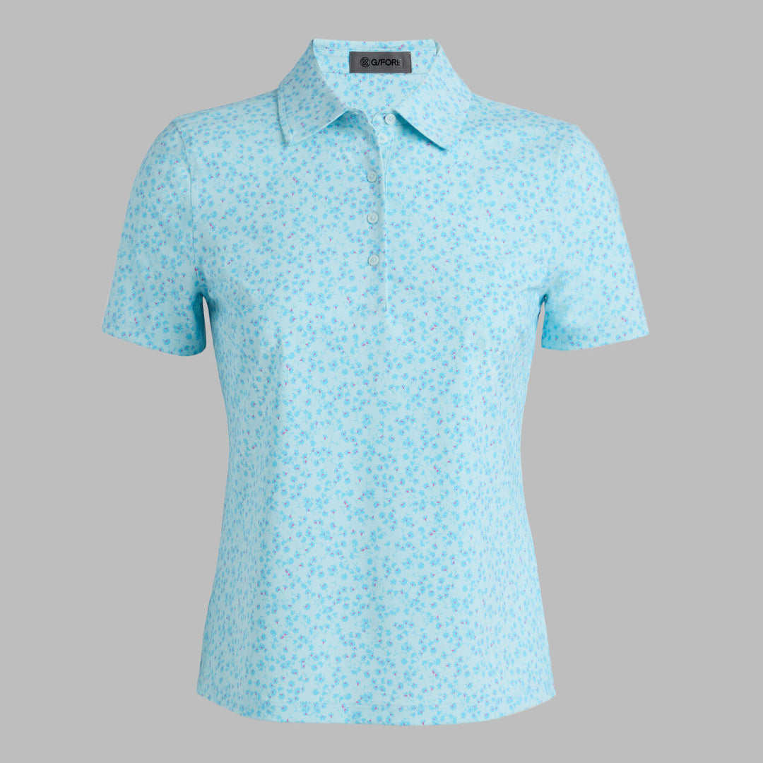 G/FORE WOMENS DITSY FLORAL SILKY TECH NYLON POLO - DAYBREAK