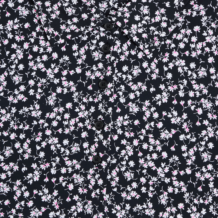 G/FORE WOMENS DITSY FLORAL SILKY TECH NYLON POLO - ONYX