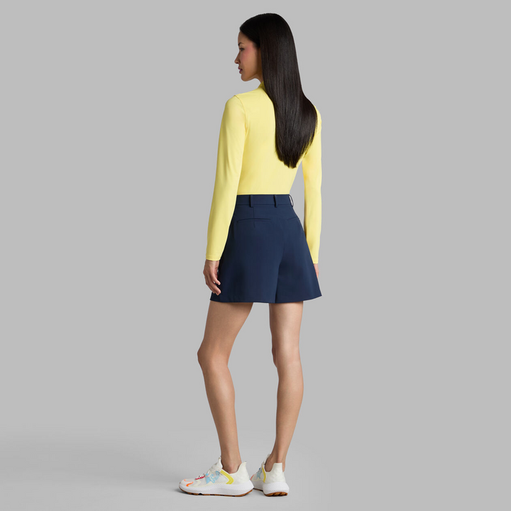 G/FORE WOMENS SILKY TECH NYLON LONG SLEEVE ZIP POLO - CANARY